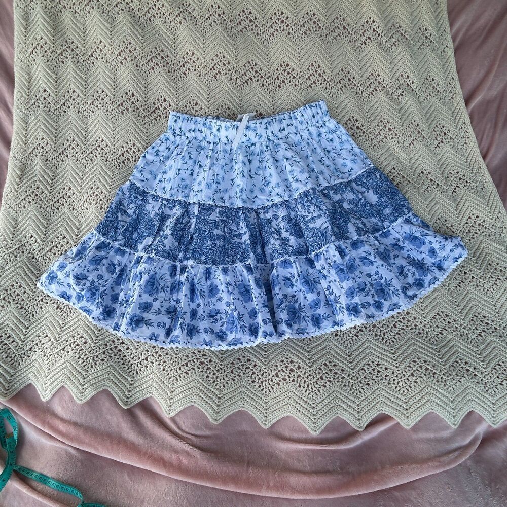 NWT M Simply Southern Tiered Ruffle Skirt Floral Cottagecore Angelcore Fairycore